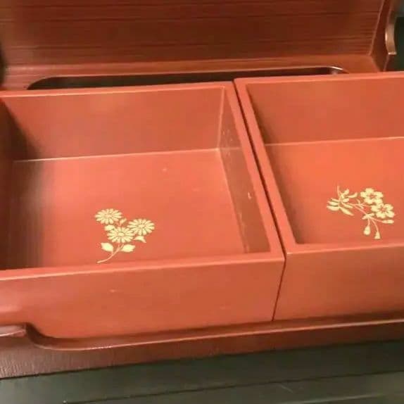 新品　象彦漆器 四方盆　菓子器 四角形 濃い赤色　箱付き