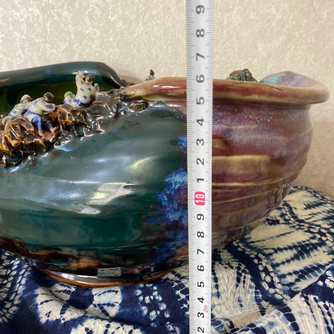 隅田焼　大鉢　石黒香ニ　井上良斎