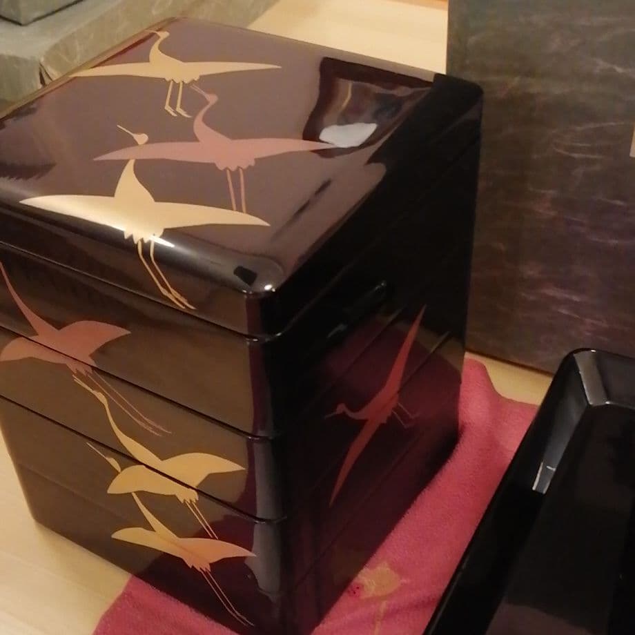 鶴お屠蘇セット天然木うるし漆器