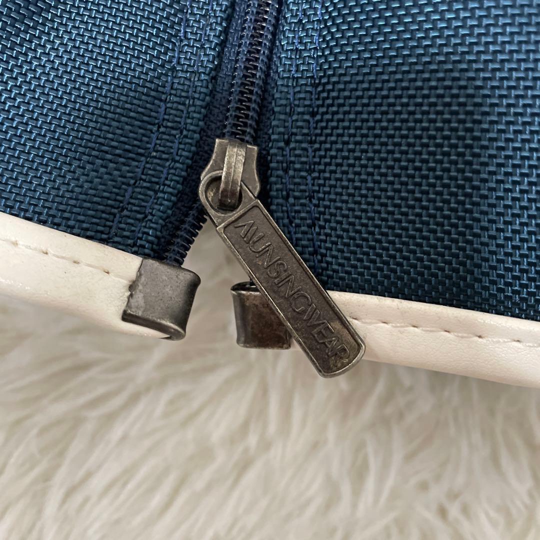 ペンギンロゴ✨マンシングウェア キャディバッグ レザー×ナイロン カート式 大型