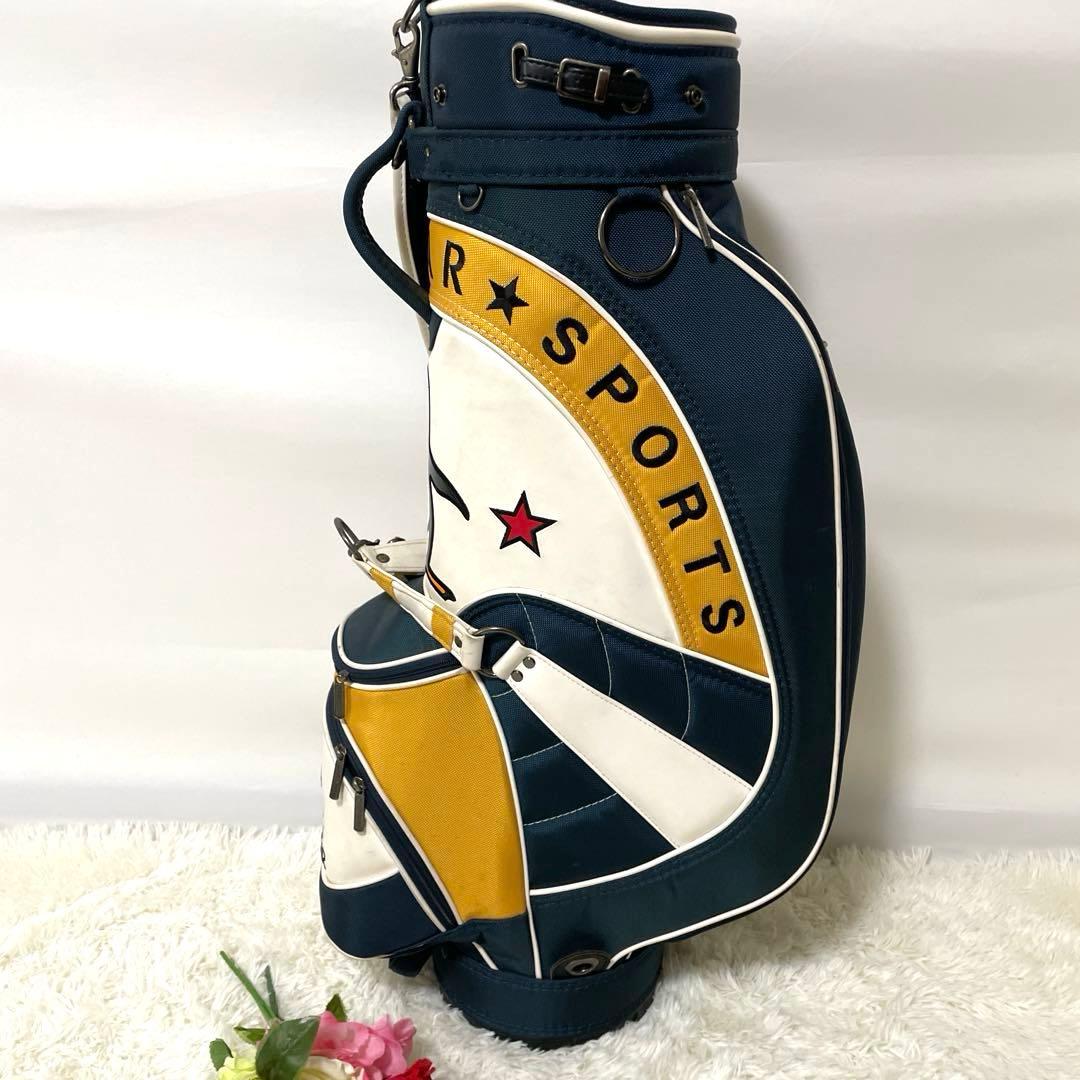 ペンギンロゴ✨マンシングウェア キャディバッグ レザー×ナイロン カート式 大型