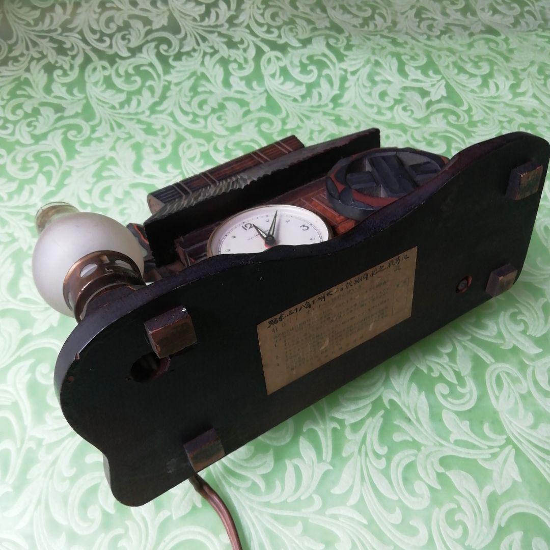 木製 水車小屋 時計 オルゴール ランプ アンティーク