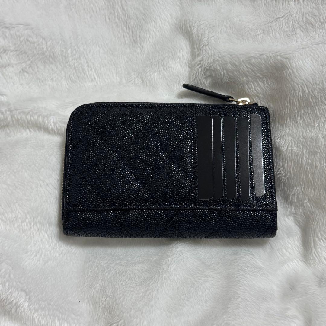 CHANEL ノベルティ 財布 フラグメントケース ブラック キャビアスキン