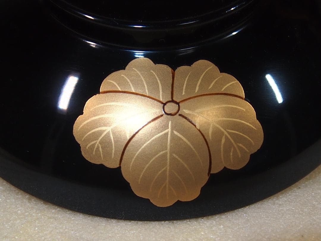 【未使用】輪島塗 熊野茂次 蔦蒔絵/蔦文 四つ椀5客 入れ子椀 布着本堅地 漆器