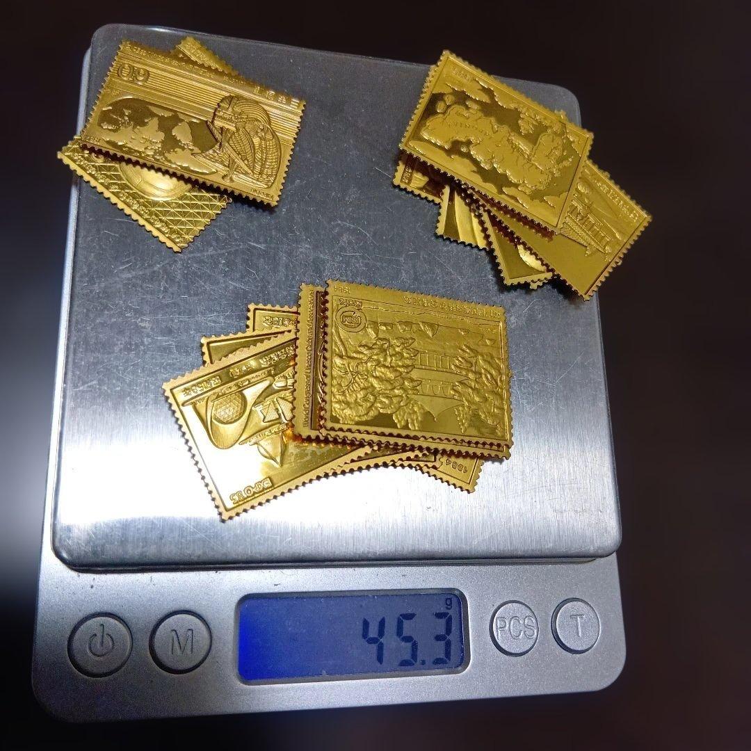 松本徽章工業　特別郵趣　純金/純銅、純銀金張、純金張/純銅プレート　合計15枚