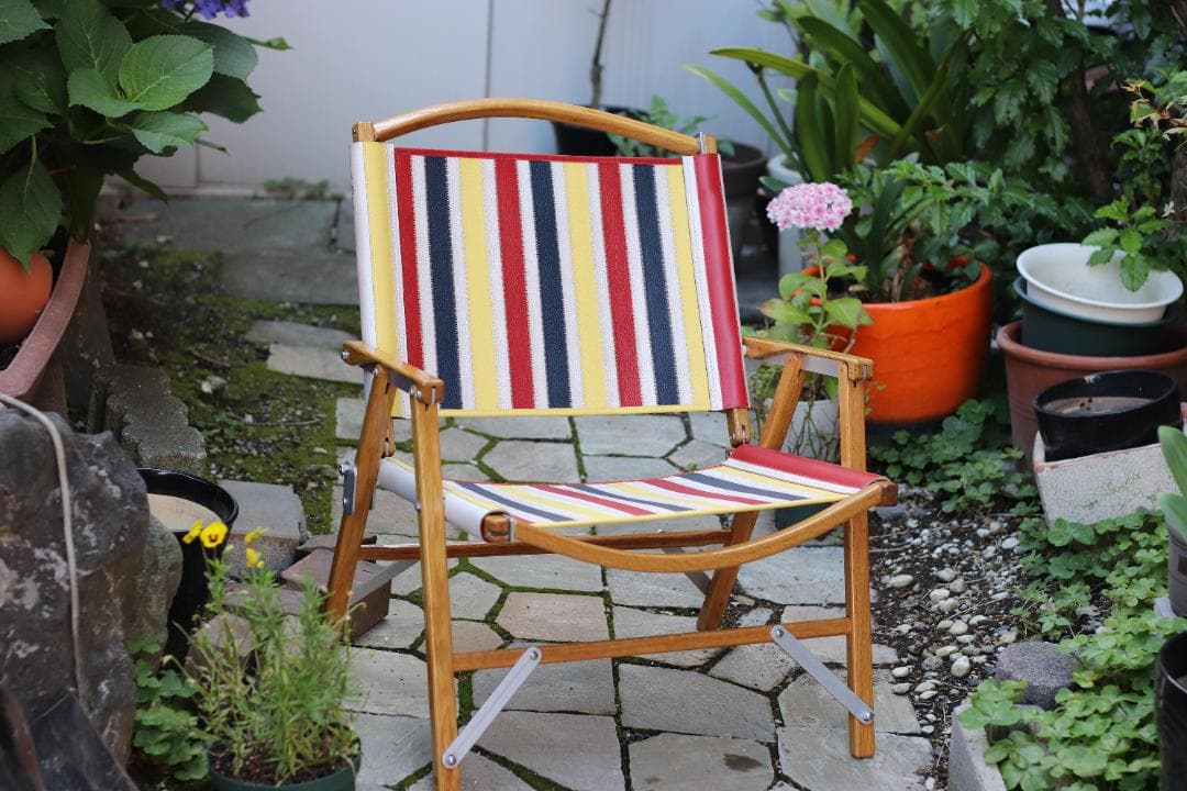 カーミットチェア　張り替えレザーシート【マルチカラーストライプ】