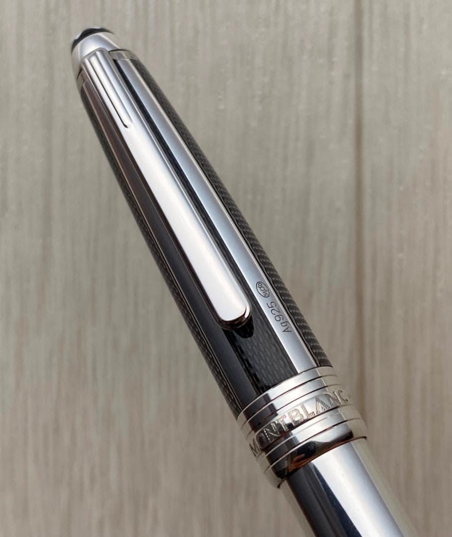 超美品 モンブラン キャップ式 ソリティアシルバーファイバー925ローラーボール