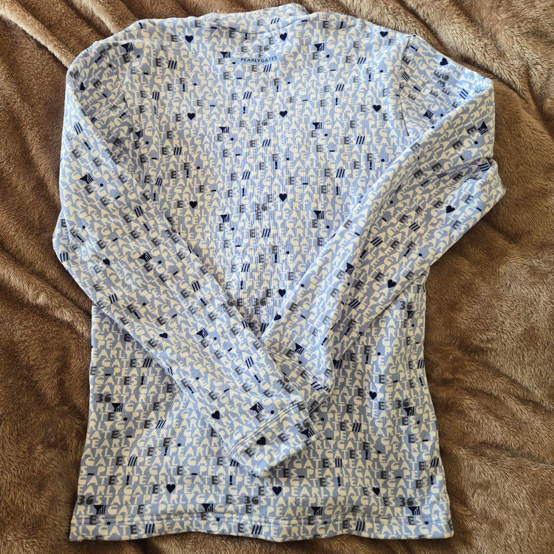 未使用に近い PEARLY GATES モックネックシャツ 水色 サイズ4/M