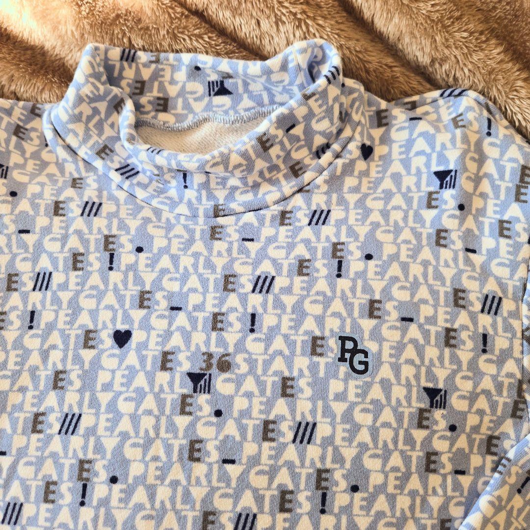 未使用に近い PEARLY GATES モックネックシャツ 水色 サイズ4/M