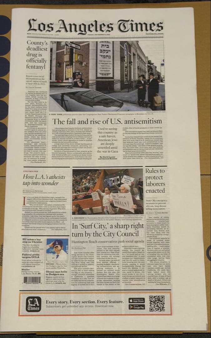 ドジャース　大谷翔平 『移籍記念号』超激レア ロサンゼルスタイムズ　額縁入り