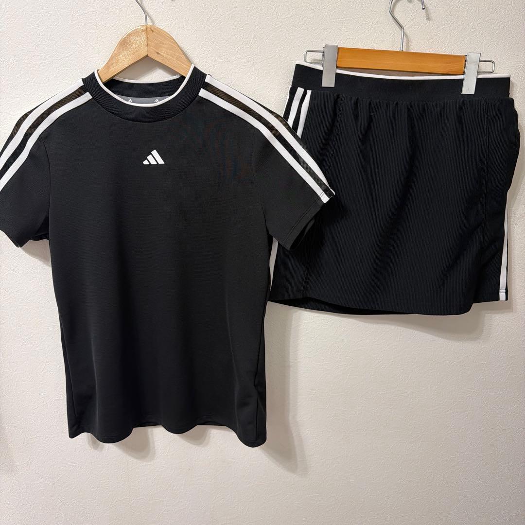 【美品】adidas ブラック Tシャツ スカートセット　L