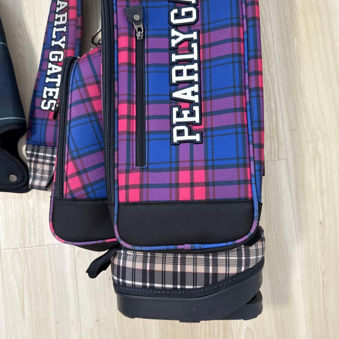 パーリーゲイツ　キャディバッグ　スタンド式　軽量　チェック柄