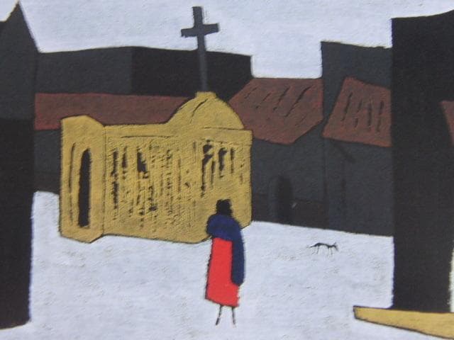 斎藤清、【野良犬、メキシコ】、希少な大判額装用画集より、美品、新品額装付