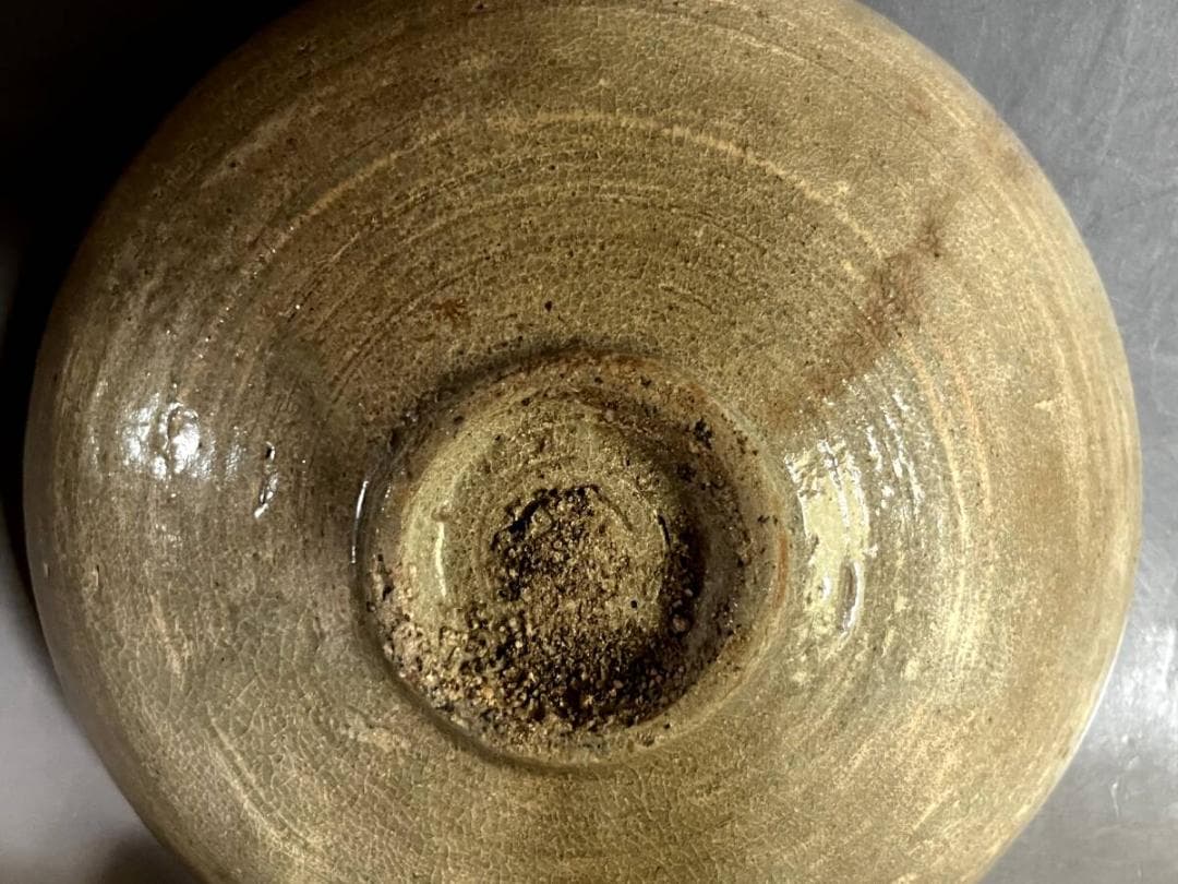 鉢■古瀬戸灰釉平鉢 時代物深皿 砂高台 古美術 時代物 骨董品■