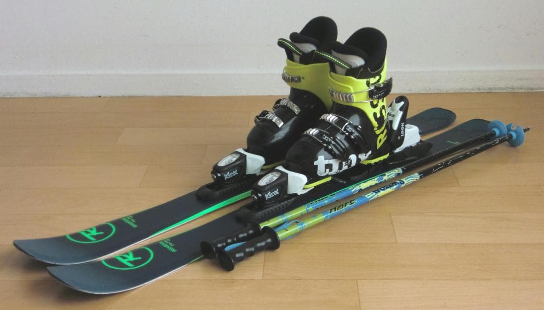 ■■送料無料■ロシニョール■子供用スキーセット■板104靴20.5■WAX済■■