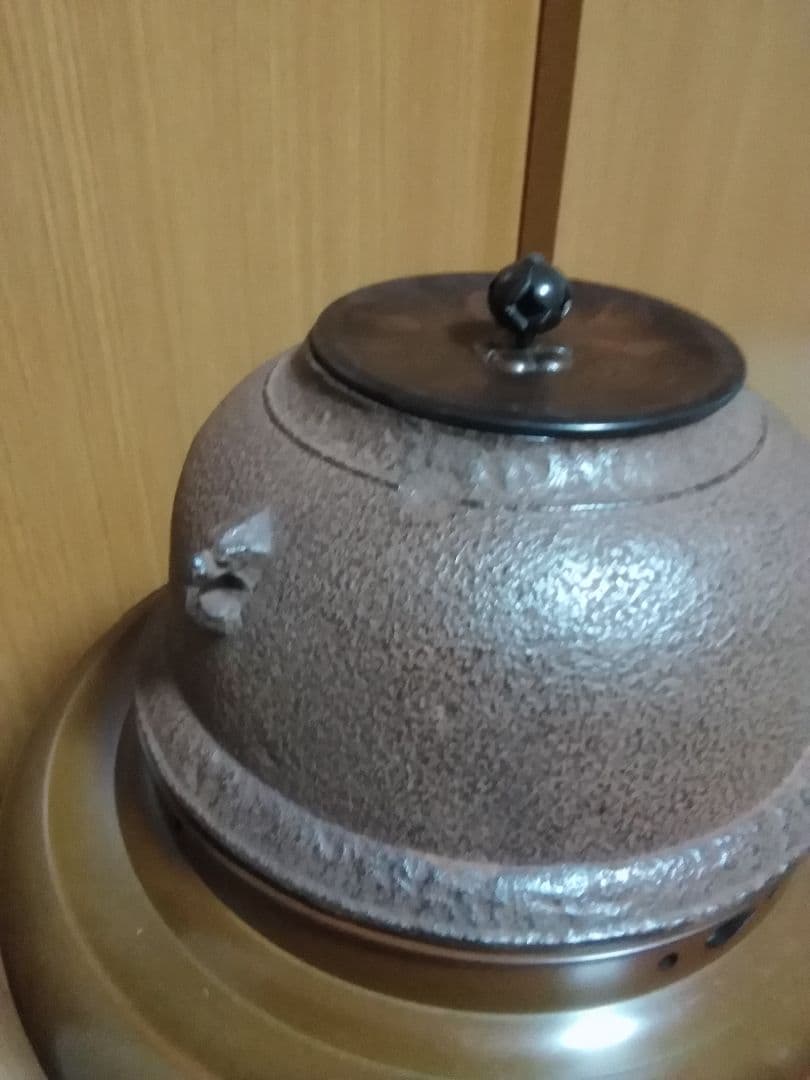 風炉釜付き電炭付　金森彦兵衛　風炉　真形釜添　共箱有