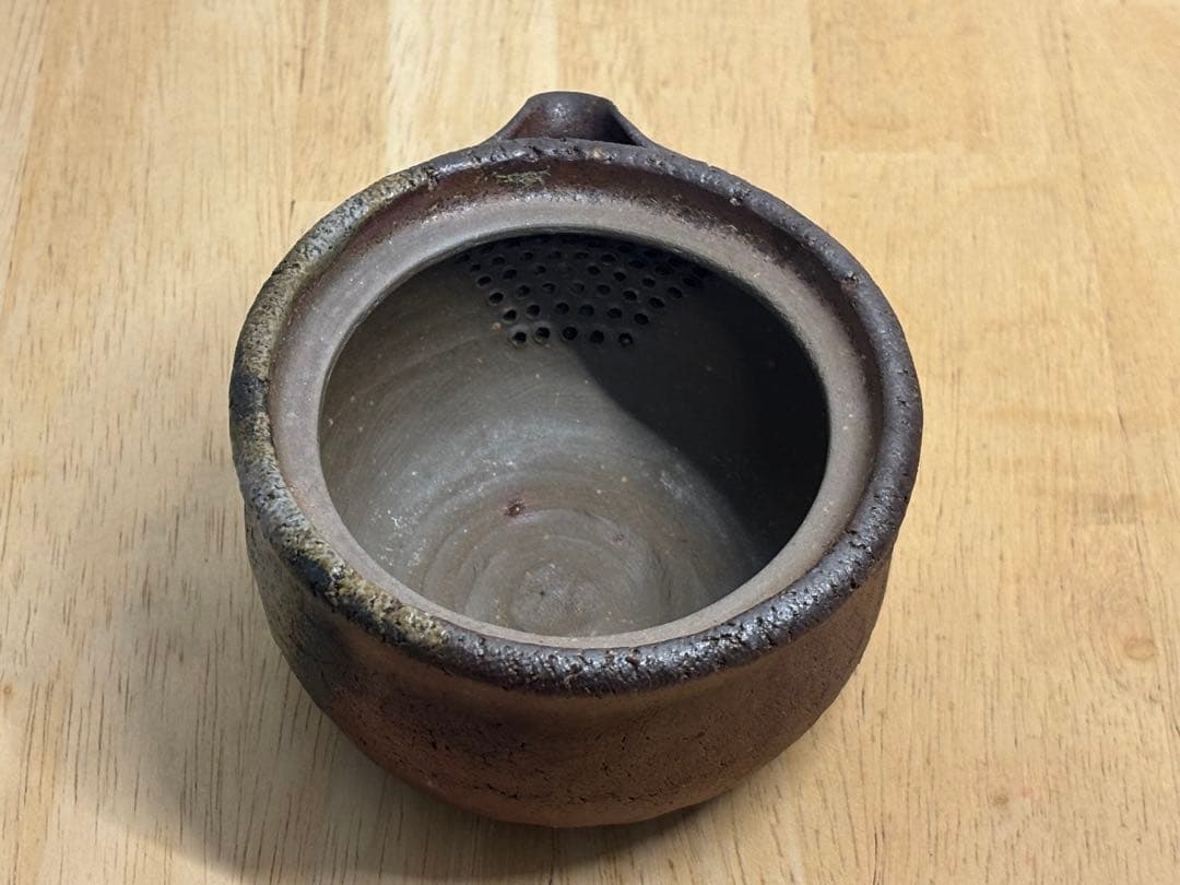 69.備前焼 宝瓶 登り窯 白梅 はくばい 梅 手びねり 急須