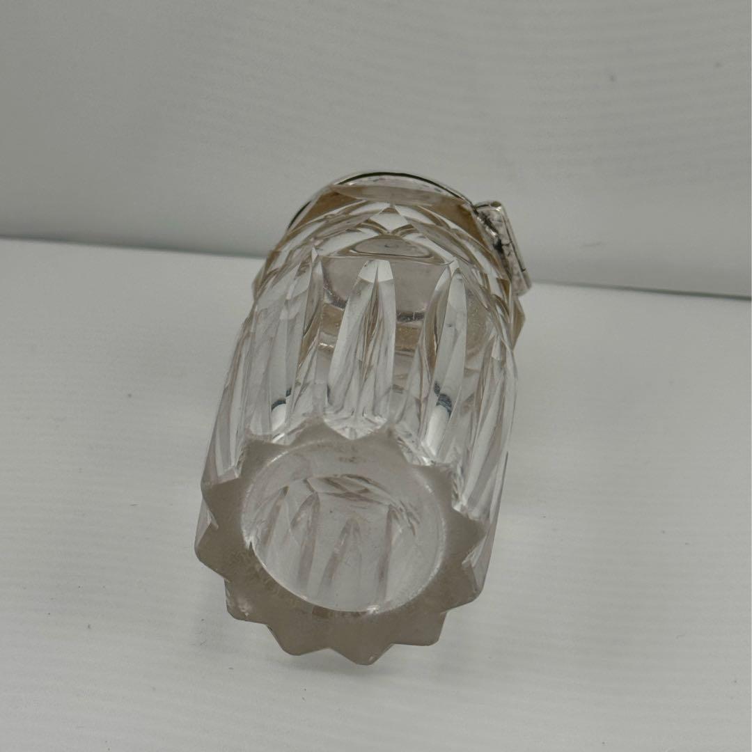 ヴィクトリアンシルバーリング＆カッティングガラスジャー調味料等入れ