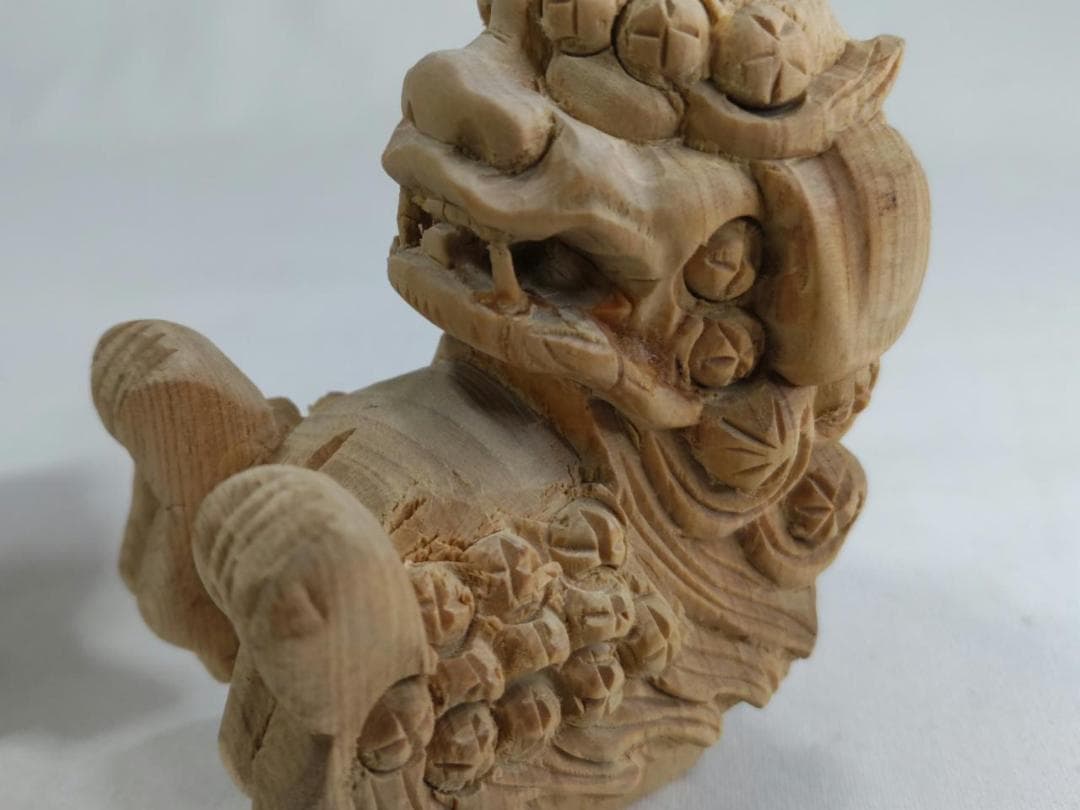 獅子鼻1.5寸　社寺仏閣、神輿、山車彫刻、1組（阿吽２体）