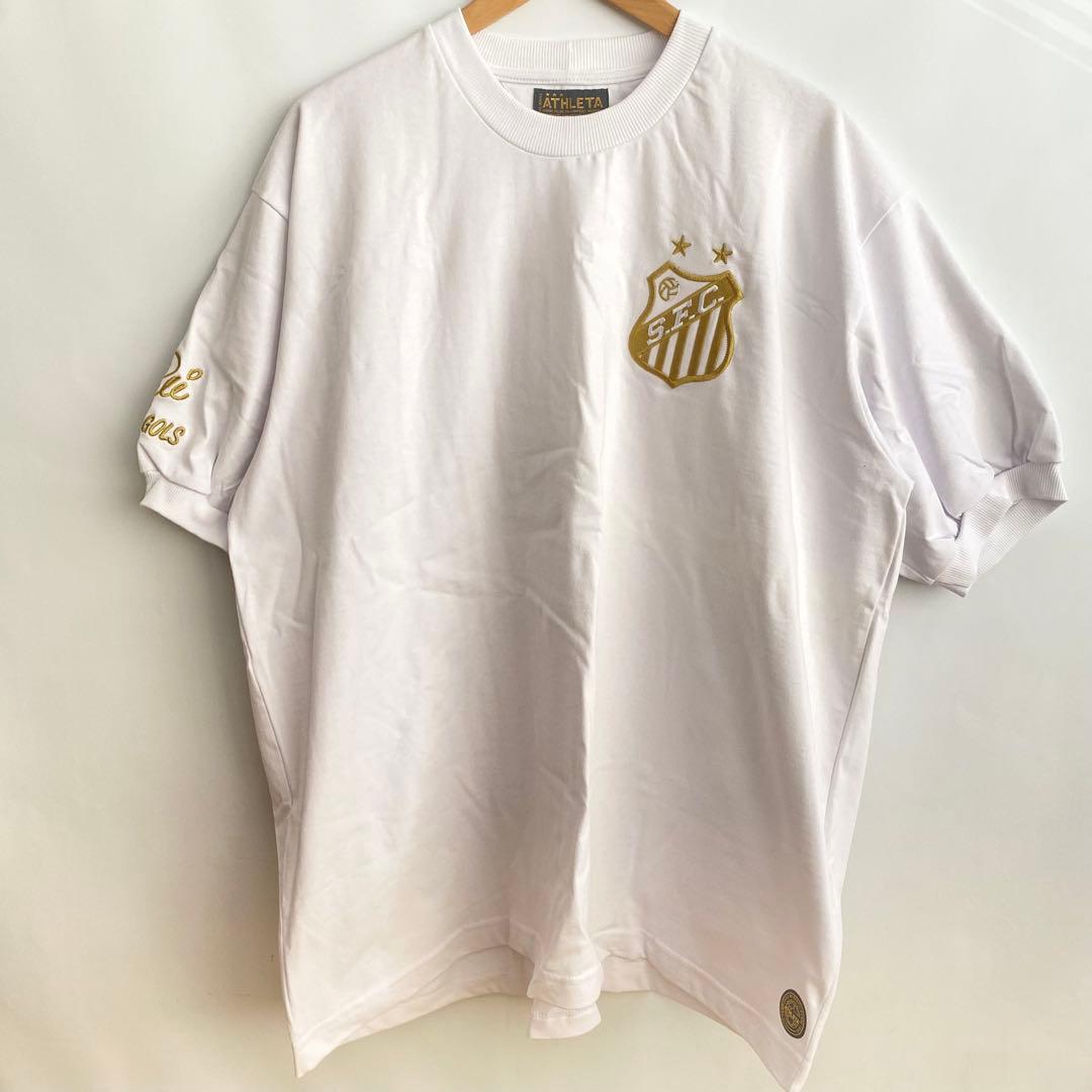 SANTOS FCサントスサッカーTシャツ ホワイト 10番ペレ 訳あり特価