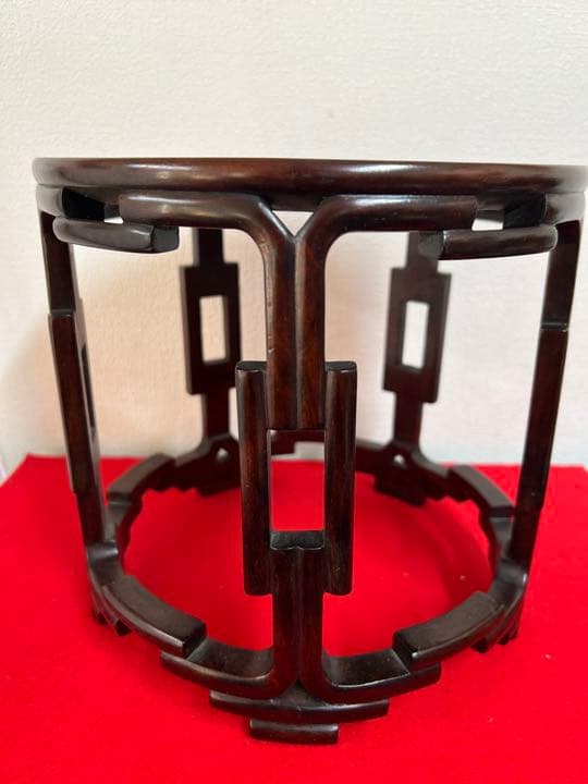 古美術/物置/紫檀台；F25