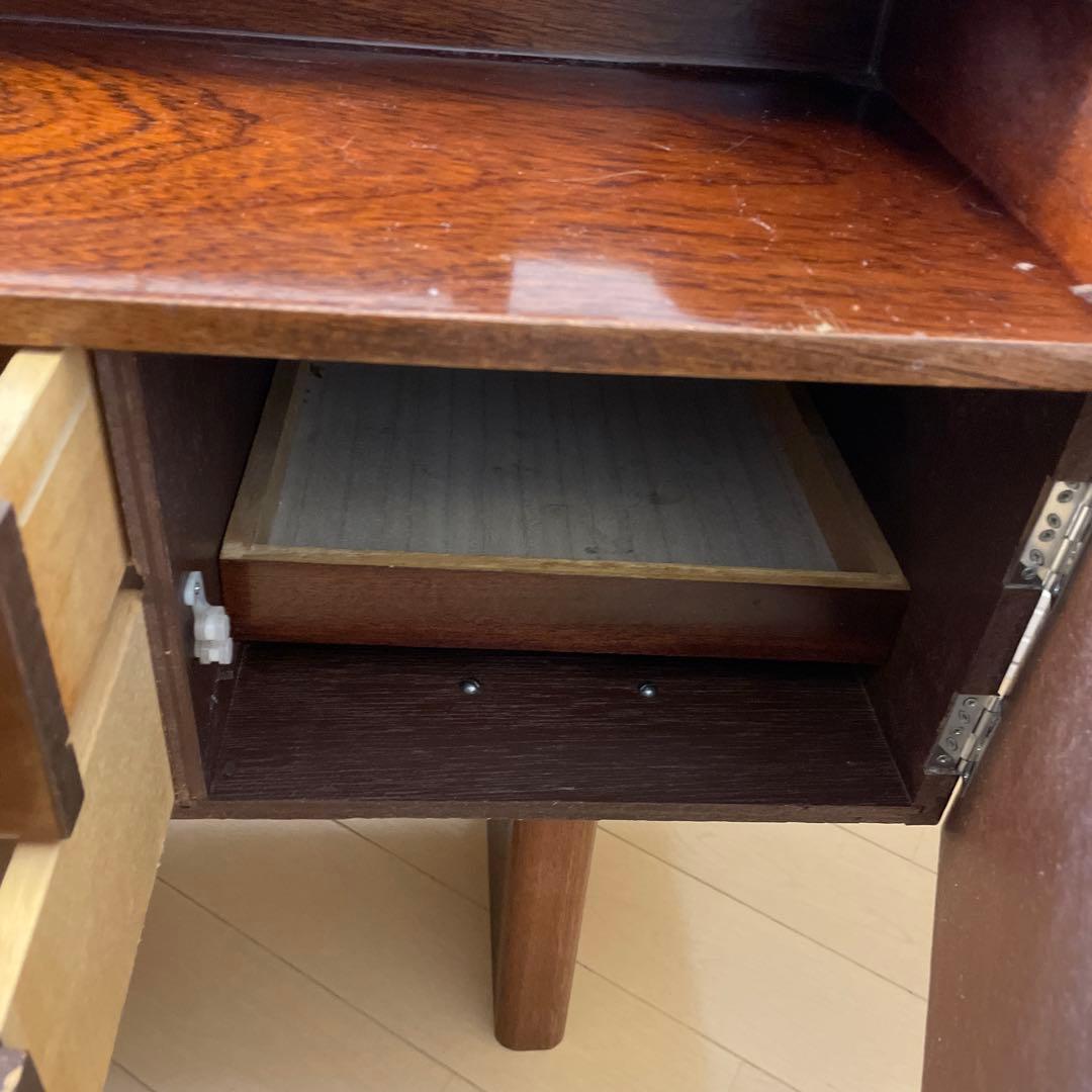 木製鏡台　 銅引鏡 エミミラー　昭和レトロ