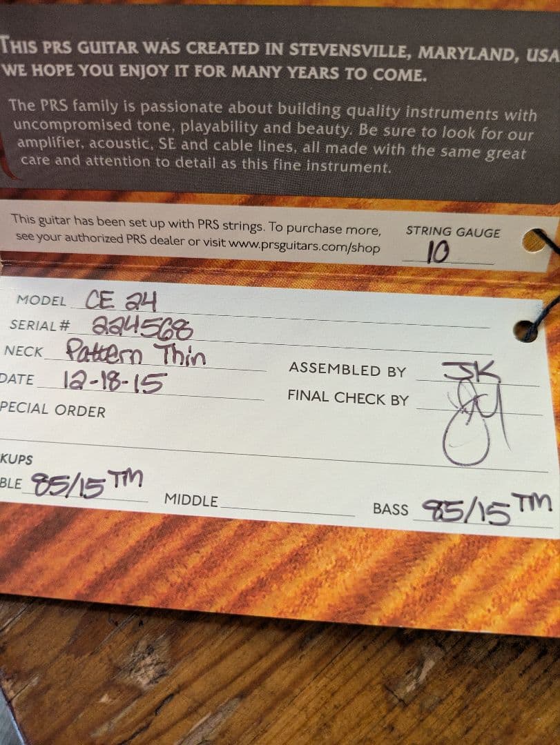 美品　Paul Reed Smith (PRS) CE24