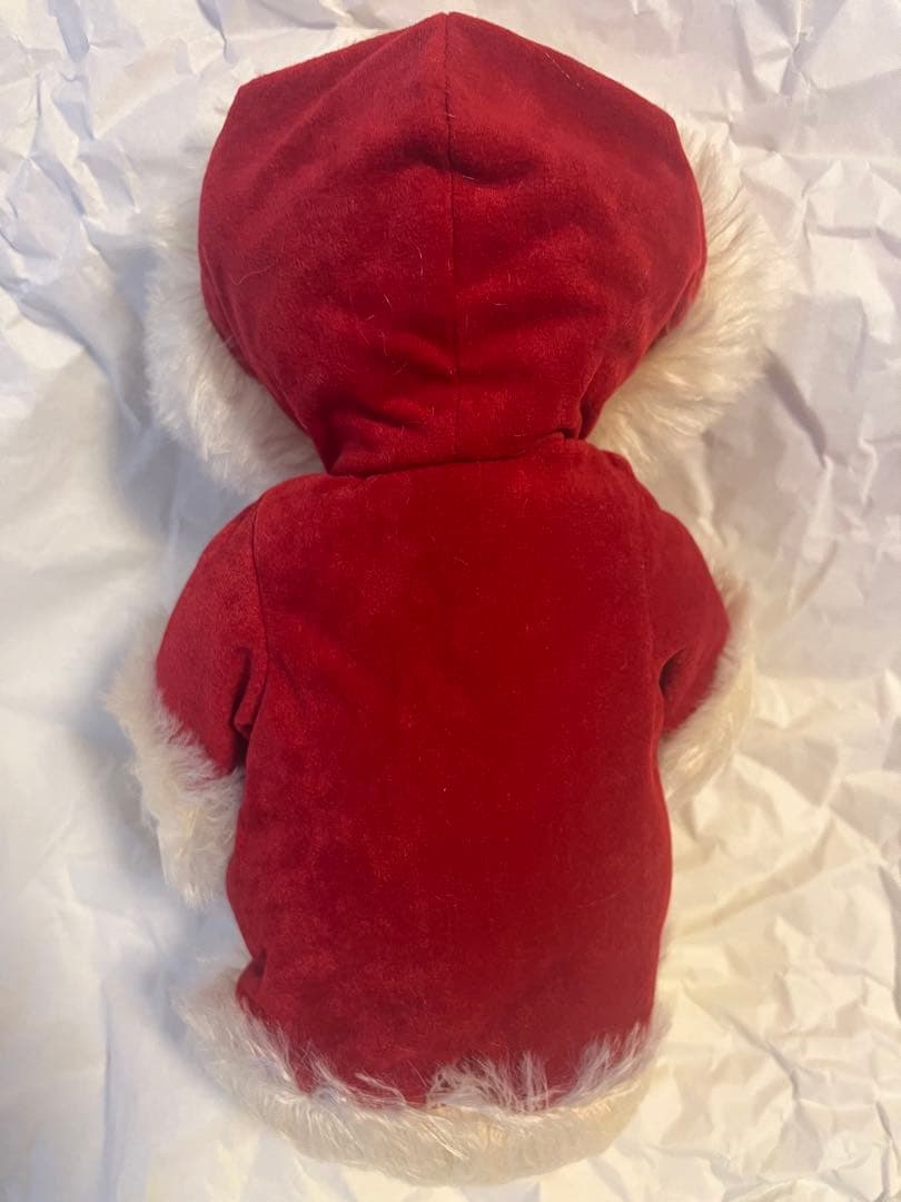 シュタイフ　赤いフード付き白いクマのぬいぐるみ