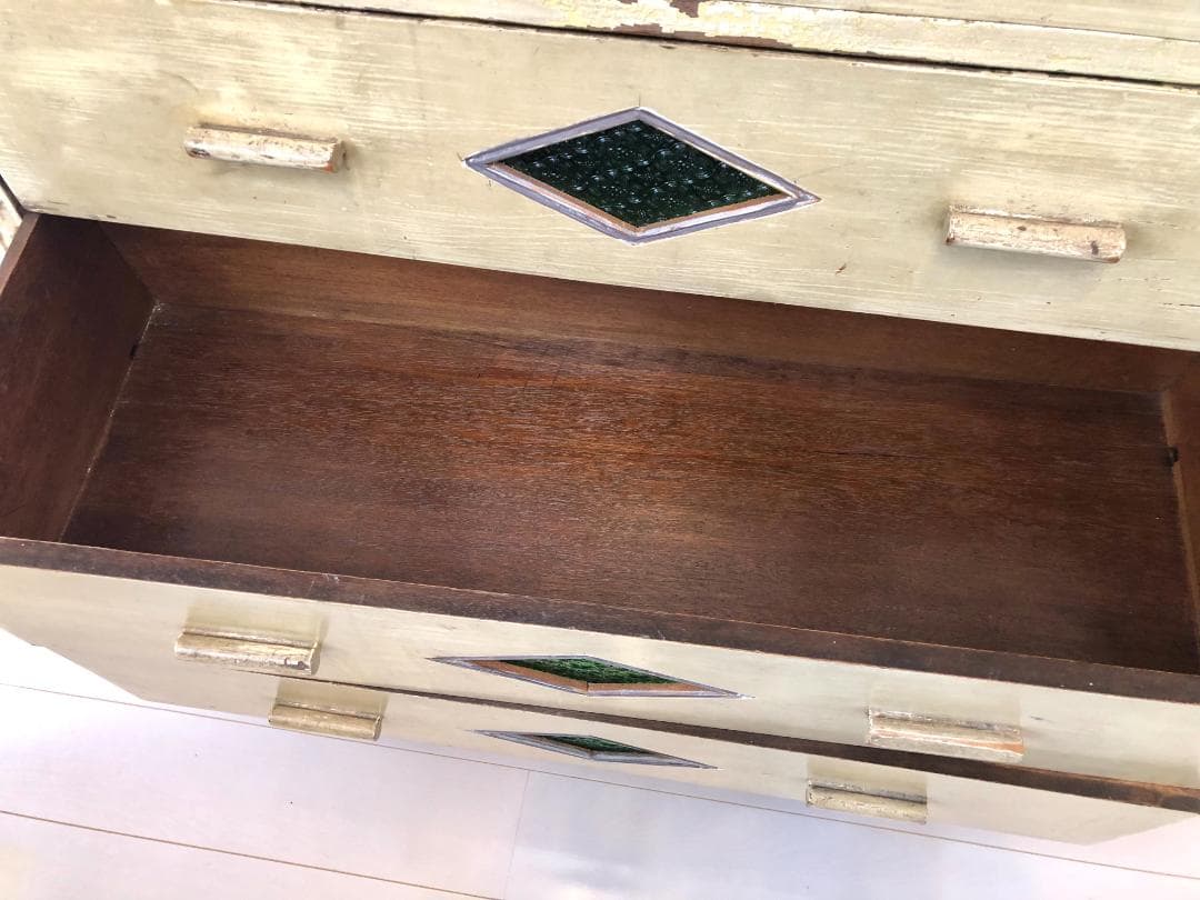 【フランス アンティーク家具】シャビーシック アンティークチェスト キャビネット