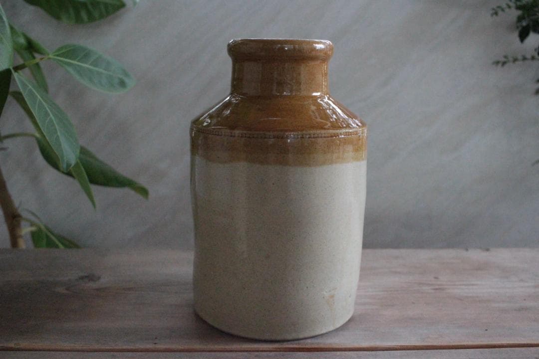 Lサイズ/イギリス陶器ストーンウェアボトル/アンティーク・ヴィンテージ