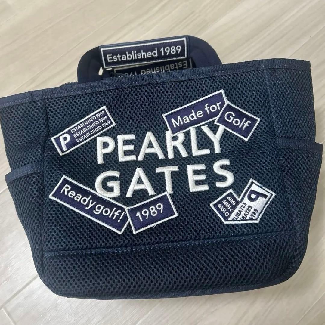 パーリーゲイツ カートバック ♡ ネイビー ワッペン ロゴ ニコちゃん