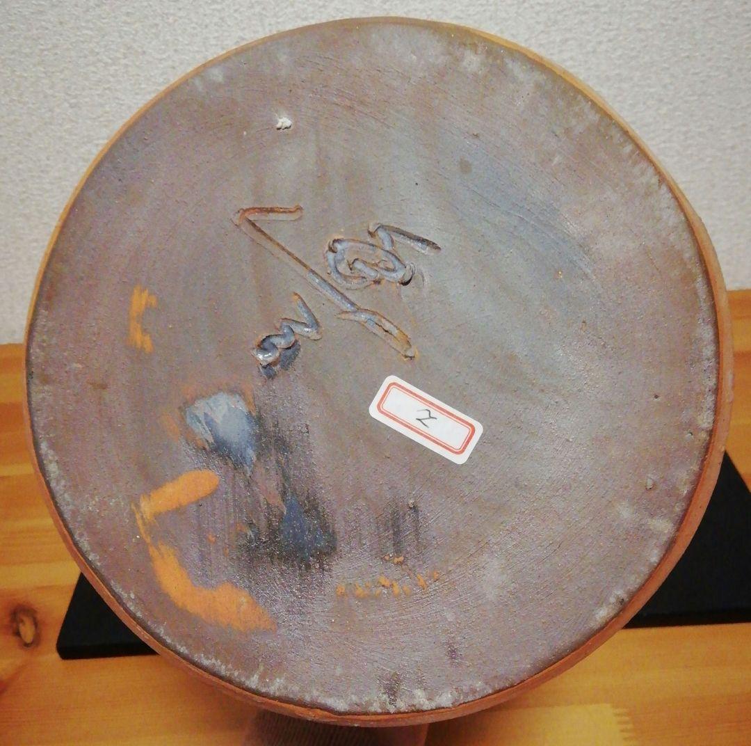 市野豊治作　白丹波　箆目　水指　共箱　共布　略歴付　茶道具