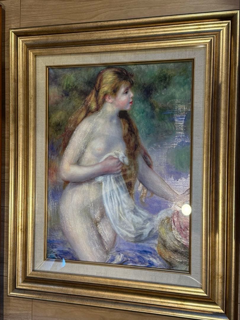 長い髪の浴女 水浴する長い髪の女性 複製画 ルノワール 絵画 複製画