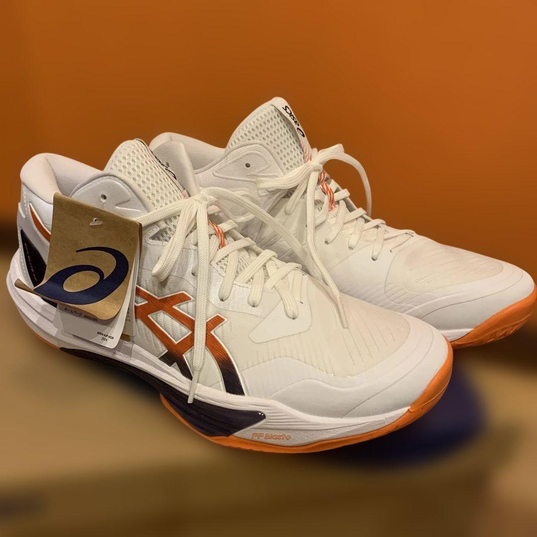 ASICS バレーボールシューズ ホワイト/オレンジ　29.5cm