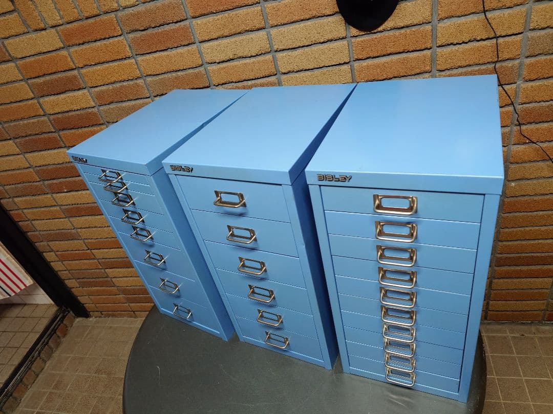 BISLEY ビスレー スチールキャビネット 3個セット カラー【サックス】