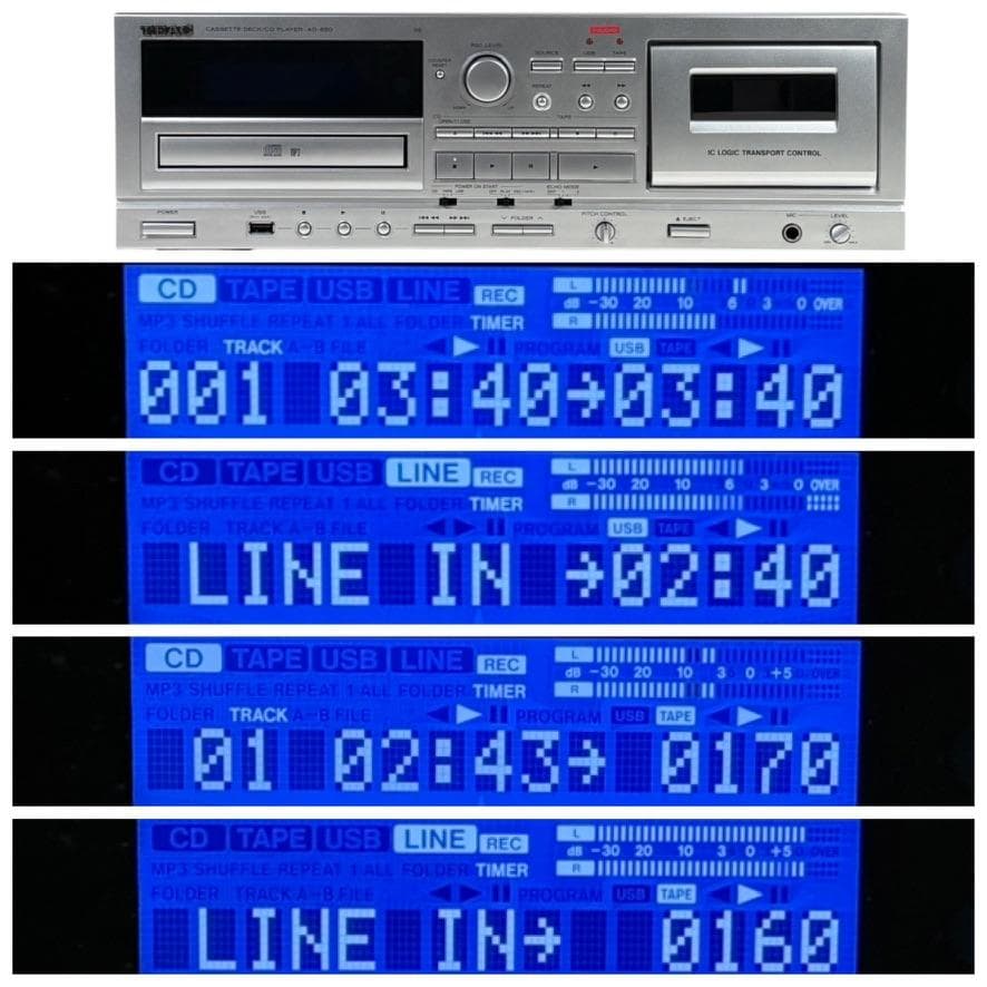 優良中古品・2022年製 TEAC カセット/CDプレーヤー AD-850-SE