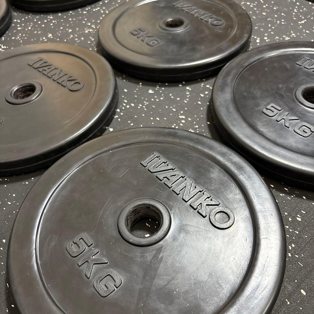 IVANKO ラバーダンベルプレート 5kg 4枚セット Φ28mm ①