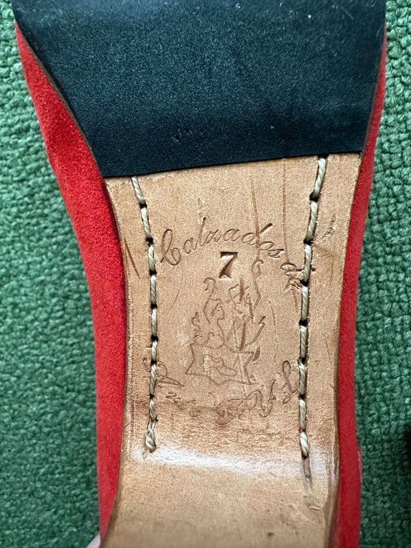 フラメンコシューズ スウェード赤　24cm