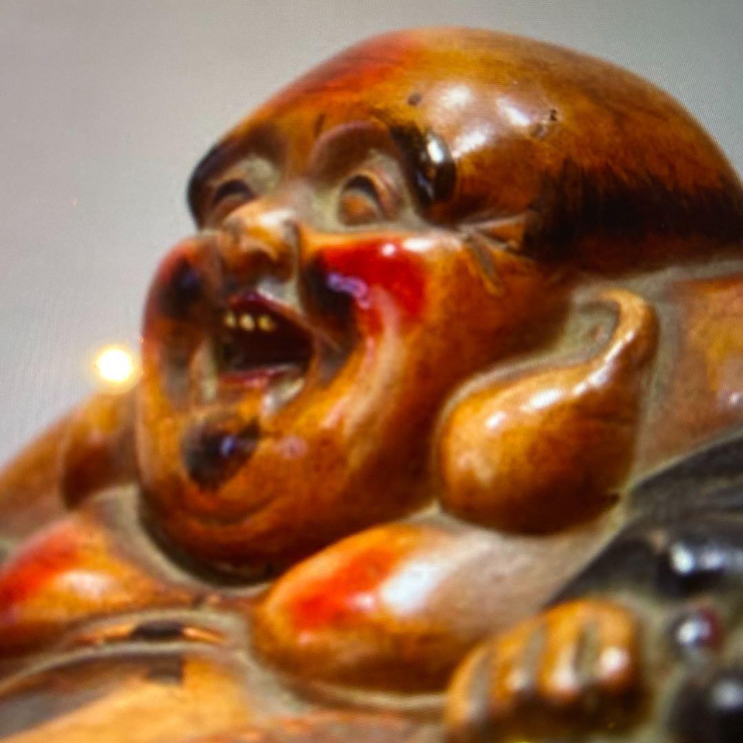 古陶彩色　備前　布袋　時代