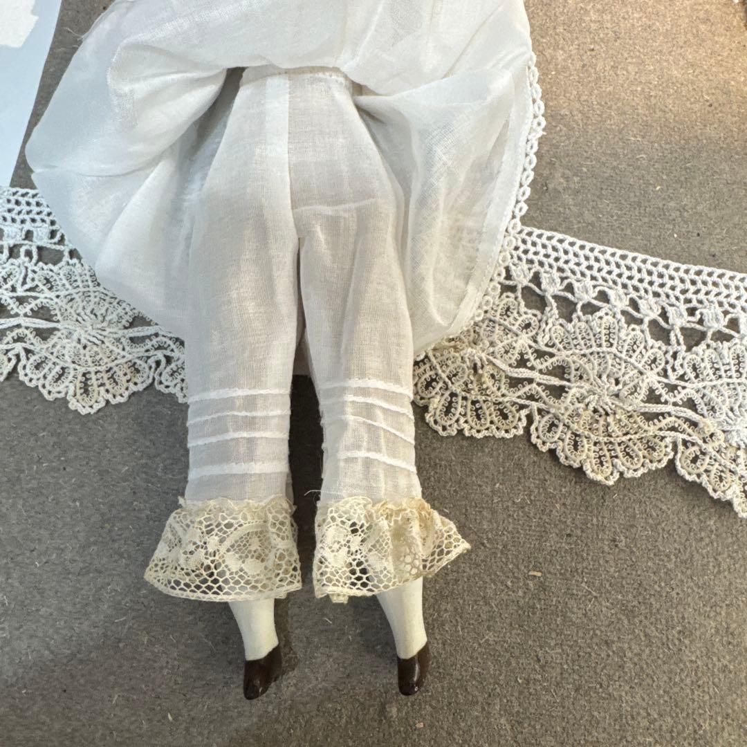 19世紀　チャイナヘッドドール　アンティーク　ドイツ製 陶器人形 白ドレス