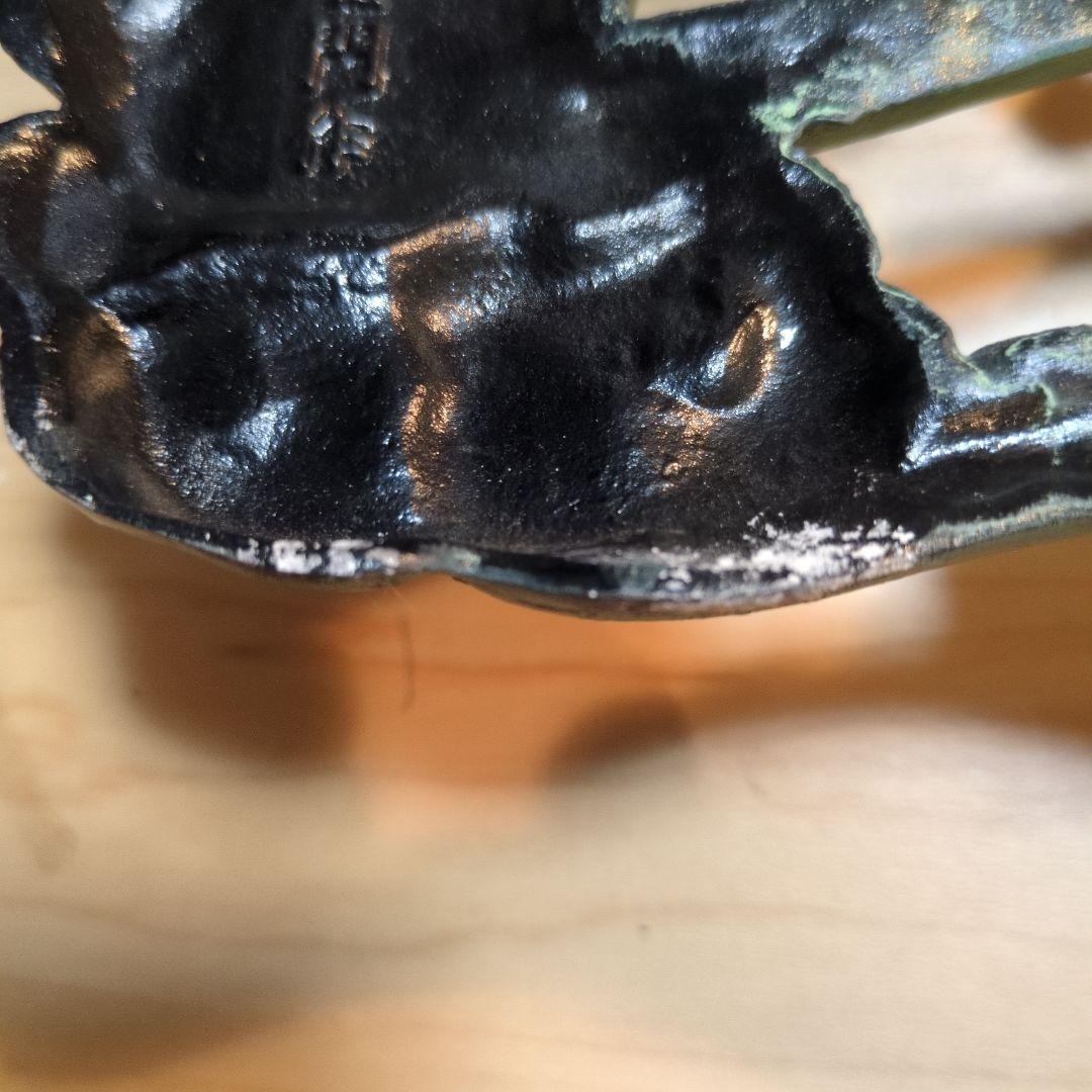 弥左エ門作 法隆寺の飛天を模したレリーフ 緑青色 飾り物