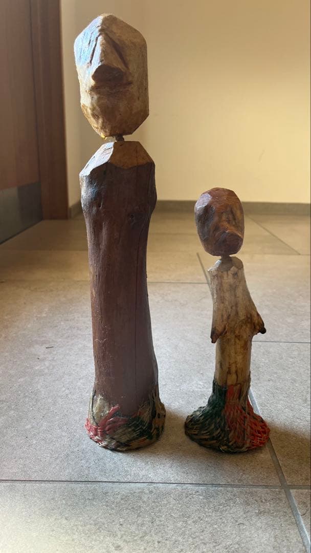 60年代 USA製 手彫り 人形 アンティーク雑貨