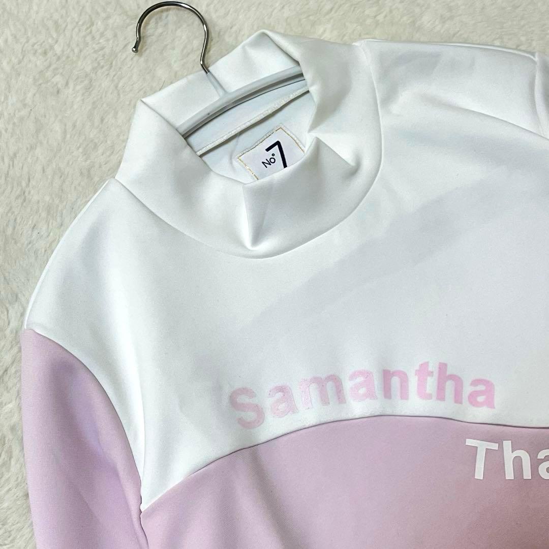 新品 サマンサタバサ ゴルフスポーティーバイカラー 長袖モックネック 40 L