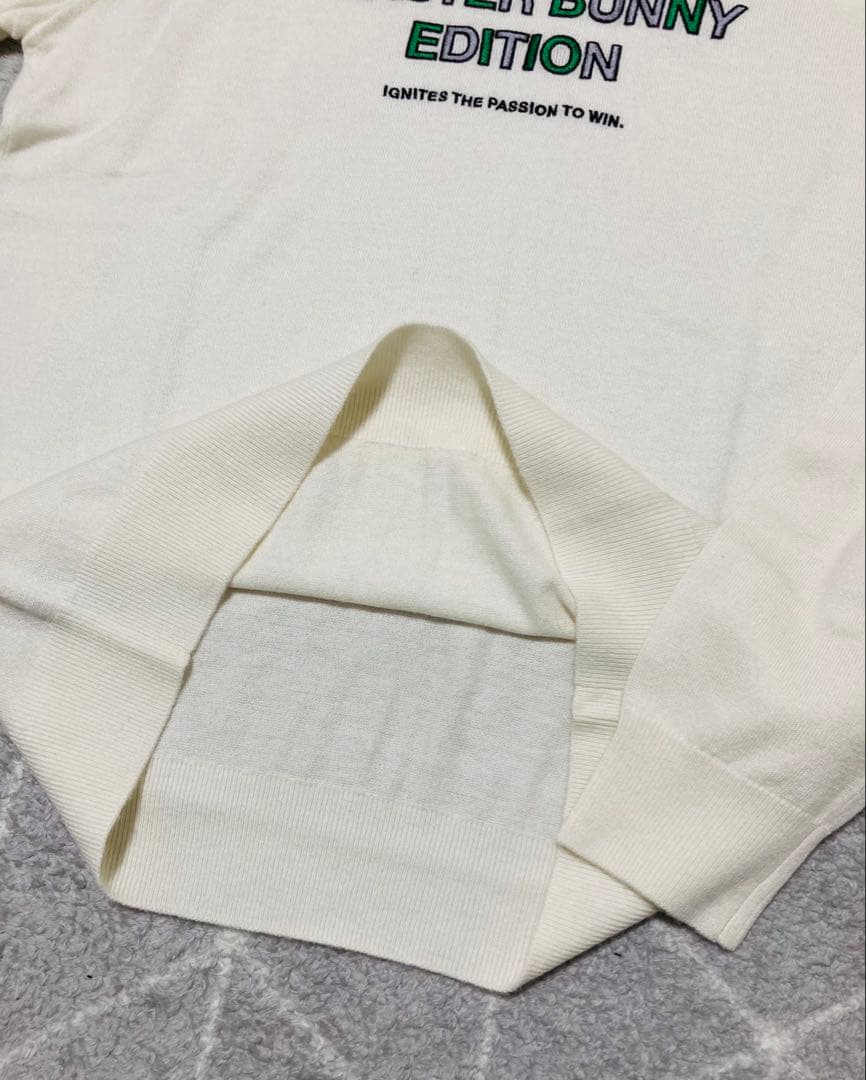 新品 パーリーゲイツ マスターバニー カシミヤ混 タートルネックニット(5)L白