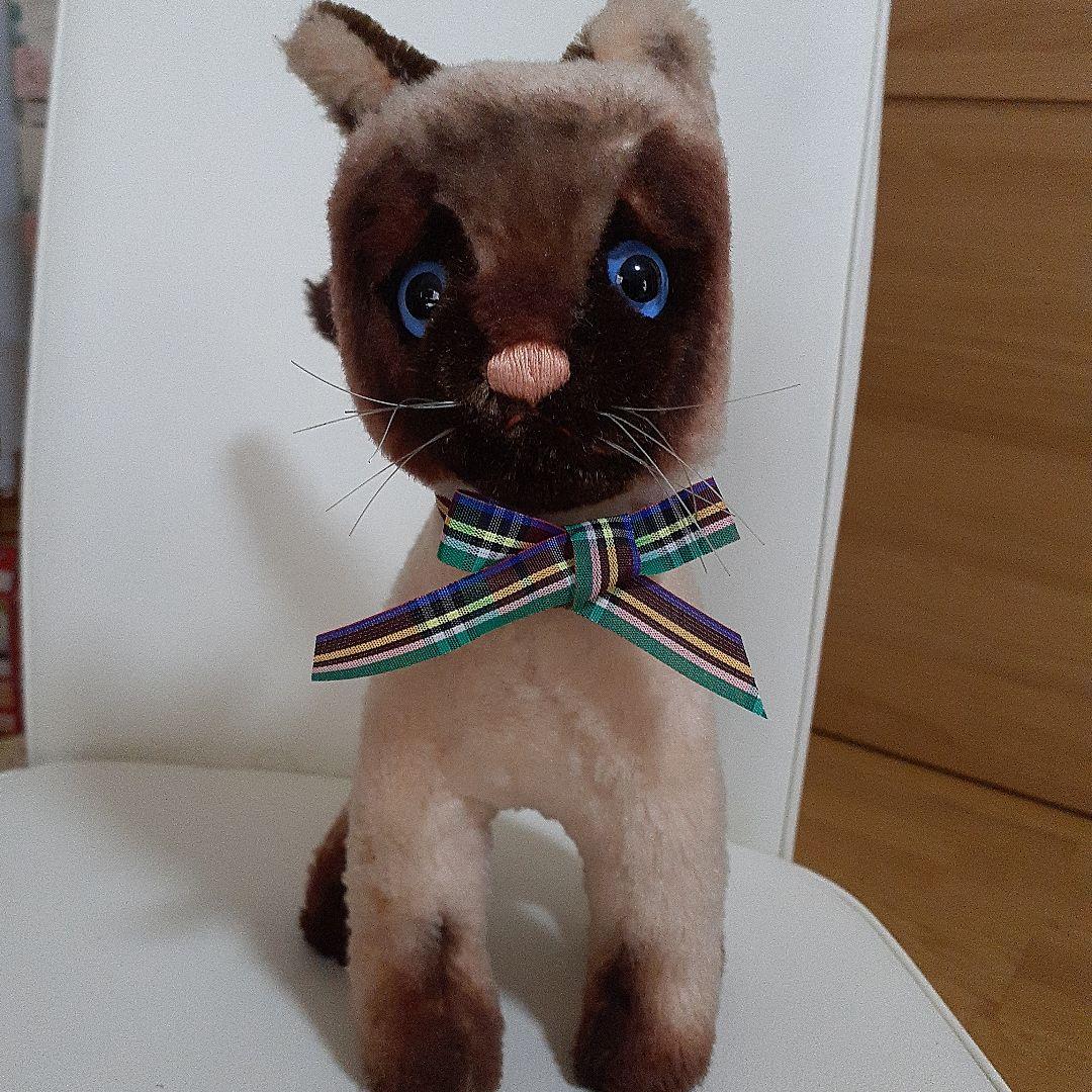 週末お値下げアンティークシュタイフシャム猫