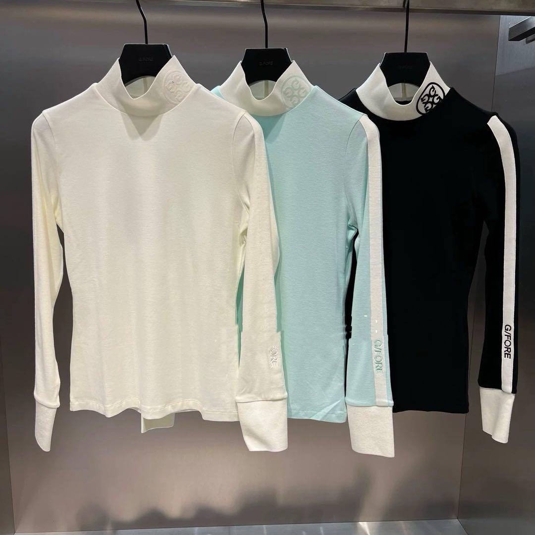 【M】G/FORE ジーフォア ゴルフ カットソー 起毛 モックネック長袖T 黒