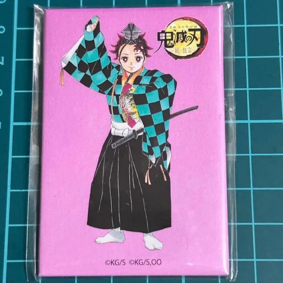 鬼滅の刃 能　狂言 能狂言　スクエア缶バッジ 角型 竈門炭治郎　原画　原作