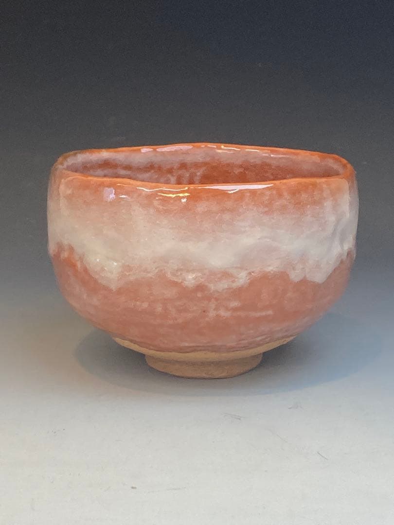 二代 玉藻 氏家常美 作 玉藻焼赤楽茶碗 共箱 茶道具