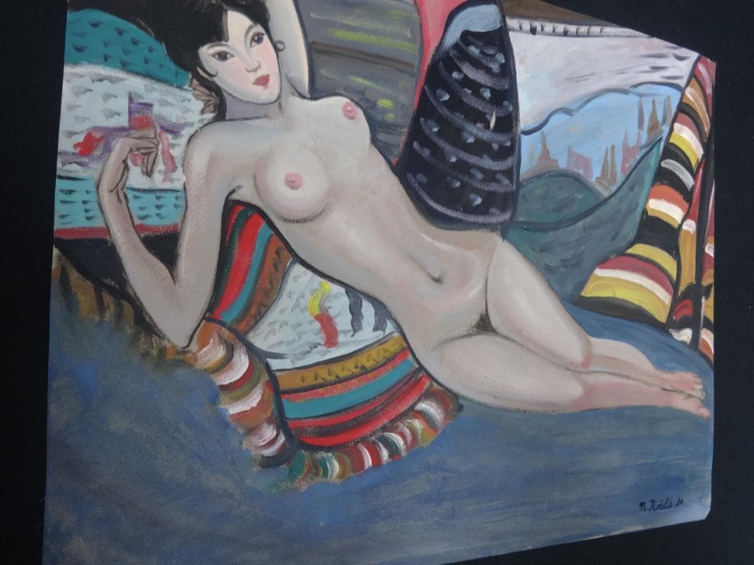 s*5様 小出楢重 横過裸婦 1930年頃 肉筆油彩画・紙本著色・美人画・洋画・