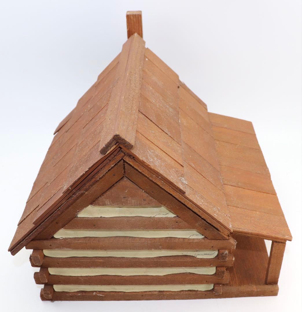 カントリー・アート 木製ミニチュアログハウス風小物入れ